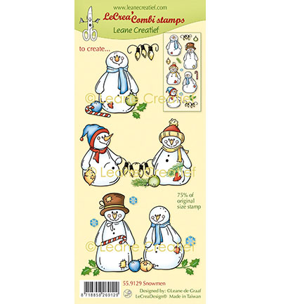 559.129 - Leane Creatief - Combi clear stamp, Sneeuwmannen