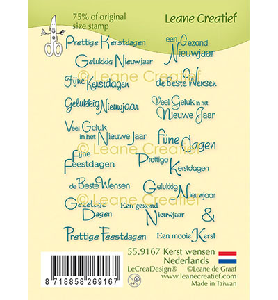 559.167 - Leane Creatief - Combi clear stamp, Kerstwensen Nederlands