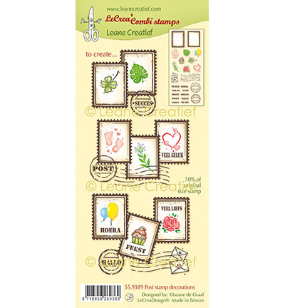 55.9389 - Leane Creatief - Combi clear stamp, Postzegel decoraties