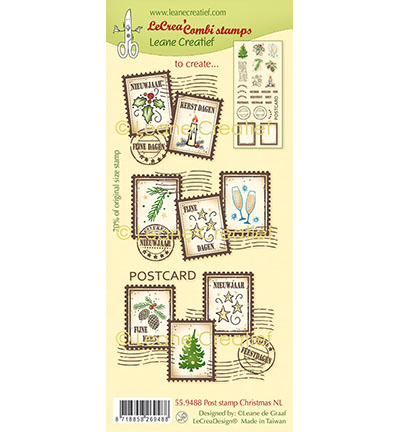 559.488 - Leane Creatief - Silikon Kombi Stempel, Weihnacht Briefmarke NL