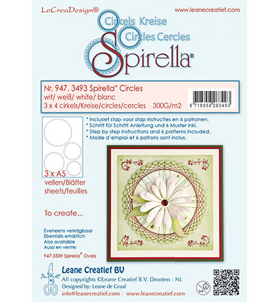 947.3493 - Leane Creatief - 12 circles, 4  sizes, instructions and 6  patterns