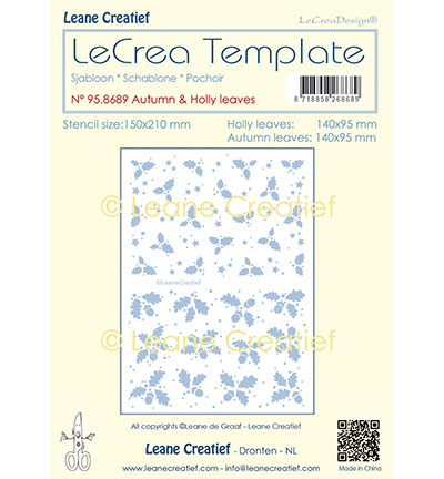 958.689 - Leane Creatief - Schablone Herbst- und Stechpalmenblätter