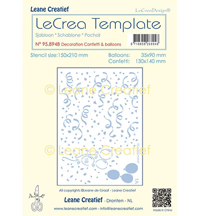 958.948 - Leane Creatief - Pochoir de decoration  Confetti & Ballons