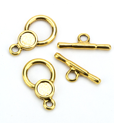 NCM179 - Kippers - (2) Toggle clasp for strass 7 mm, anti-gold