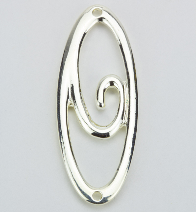 NC1119 SPL - Kippers - Link, oval mit Spirale, silberne Farbe