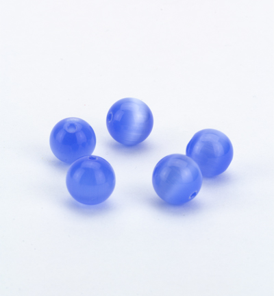 C-01-8mm, color 7 - Kippers - (10) tiger eye bead blue