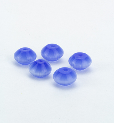C-07-5x8mm, color 7 - Kippers - (20) perle oeil de tigre, ovale, bleu