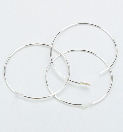 308B-105 - Kippers - (6) Ohrring, runde silberne Farbe