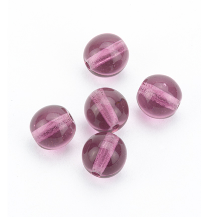 111-19001-6mm-20060 - Kippers - (30) amethyst, glass bead round