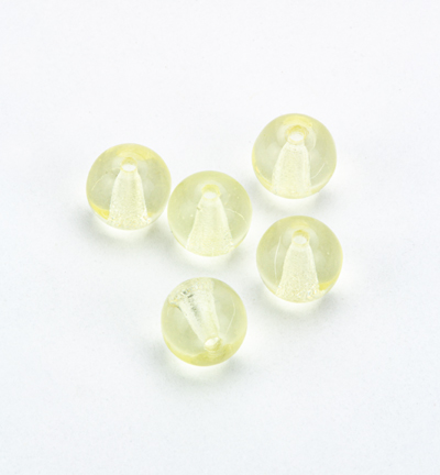 111-19001-6mm-80100 - Kippers - (30) jaune, perle de verre ronde