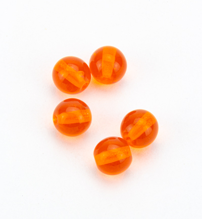 19001-6mm-90030 - Kippers - (30) orange, perle de verre ronde
