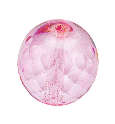 151-19001-14mm-????? - Kippers - (5) Glass bead, round faceted, Light Rose AB