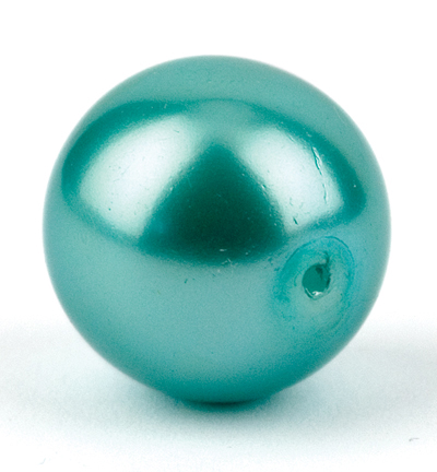 G 1408 - Kippers - (15) Perles Fines rondes, 12mm, aqua