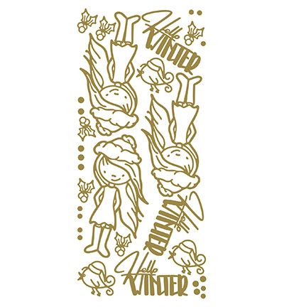 573200 G/G - JeJe - 10 Stickers Gold/Gold, Hello Winter