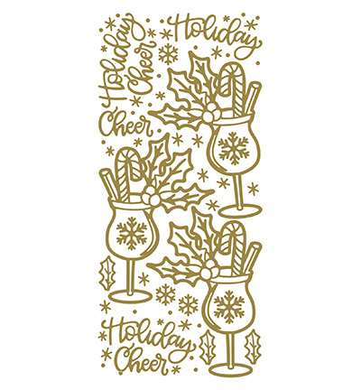 579300 G/G - JeJe - 10 Stickers Gold/Gold, Holiday Cheer