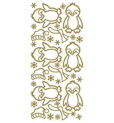 386100 G/G - JeJe - 10 Stickers Gold/Gold, Pinguin