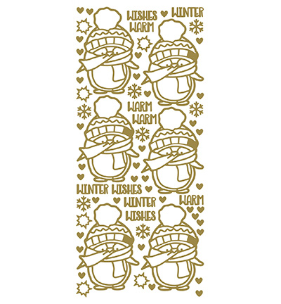 566600 G/G - JeJe - 10 Stickers Gold/Gold, Pinguin