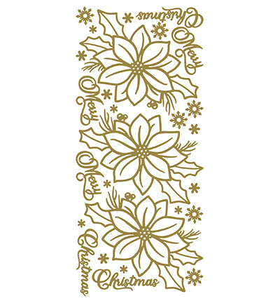 579100 G/G - JeJe - 10 Stickers Gold/Gold, Poinsettia Branch