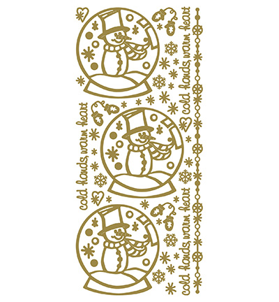 552400 G/G - JeJe - 10 Stickers Gold/Gold, Sneeuwbol sneeuwpop