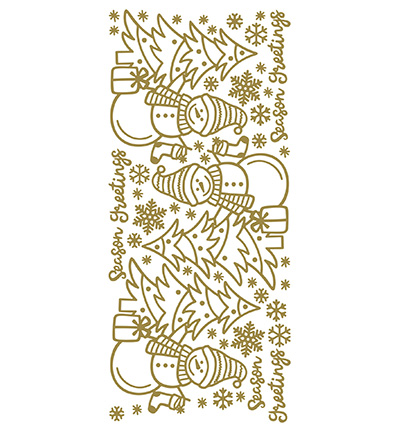 571000 G/G - JeJe - 10 Stickers Gold/Gold, Tree Snowman