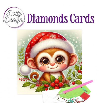DDDC1204 - Dotty Designs - Diamond Cards, Christmas Monkey