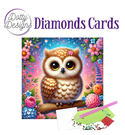 DDDC1214 - Dotty Designs - Diamond Cards - Kleurrijke uil