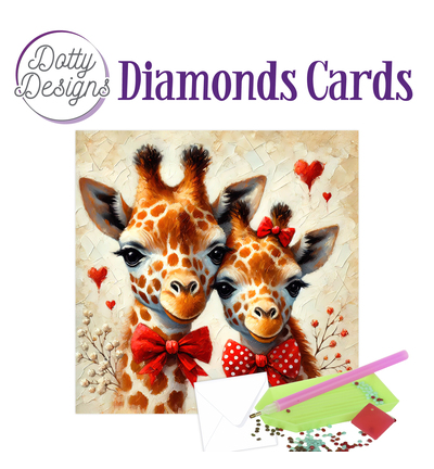 DDDC1216 - Dotty Designs - Diamond Cards - 2 verliefde giraffen