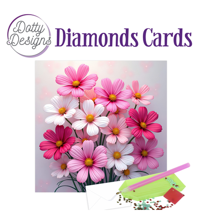 DDDC1222 - Dotty Designs - Diamond Cards - Roze bloemen