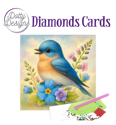 DDDC1217 - Dotty Designs - Diamond Cards - Blauwe vogel