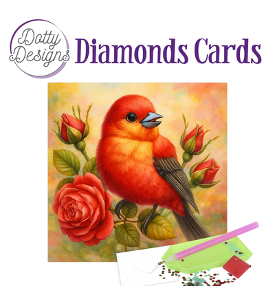 DDDC1220 - Dotty Designs - Diamond Cards - Rode vogel