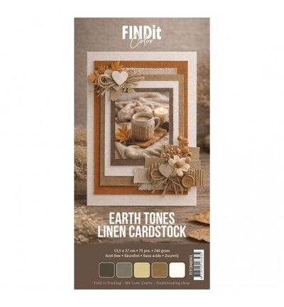 FITCB4k001 - Find It Color - Find It Color Linen Cardstock Pack 4K – Earth Tones