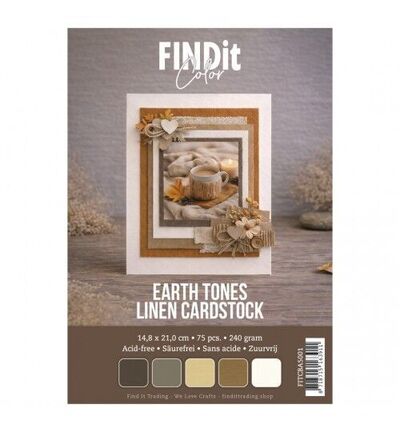 FITCBA5001 - Find It Color - Find It Color Linen Cardstock Pack A5 – Earth Tones