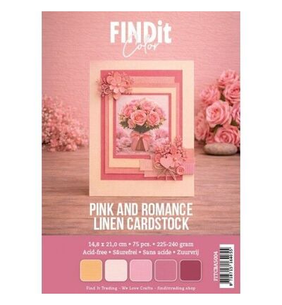 FITCBA5004 - Find It Color - Find It Color Linen Cardstock Pack A5 – Pink & Pastel