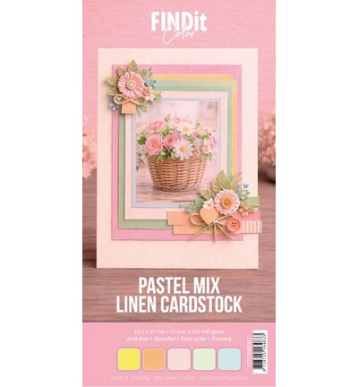 FITCB4k007 - Find It Color - Linen Cardstock Pack 4K - Pastel Mix