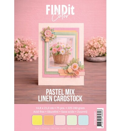FITCBA5007 - Find It Color - Linen Cardstock Pack A5 - Pastel Mix