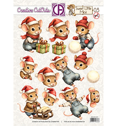 CCO-027 - Creative CutOuts - Sweet Little Mice Christmas 03