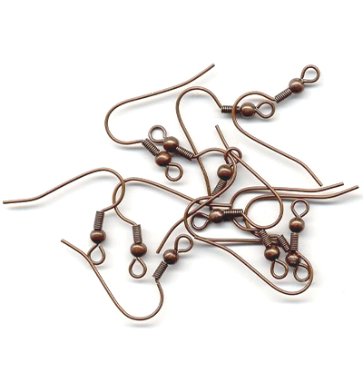 11808-1423 - Hobby Crafting Fun - Ear wire fish hook, Antique Copper