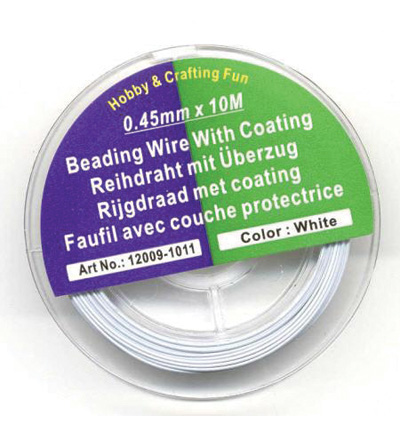 12009-1011 - Hobby Crafting Fun - Beading wire with coating, White