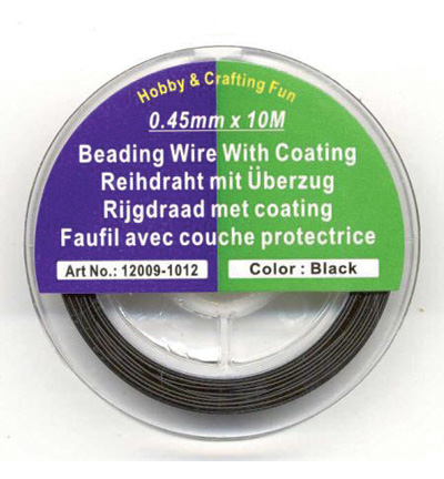 12009-1012 - Hobby Crafting Fun - Beading wire with coating, Black