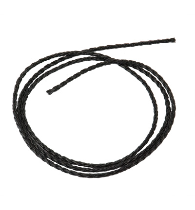 12143-4301 - Hobby Crafting Fun - Woven faux leather cord , round, Black