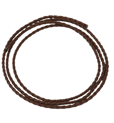 12143-4302 - Hobby Crafting Fun - Woven faux leather cord round, Brown