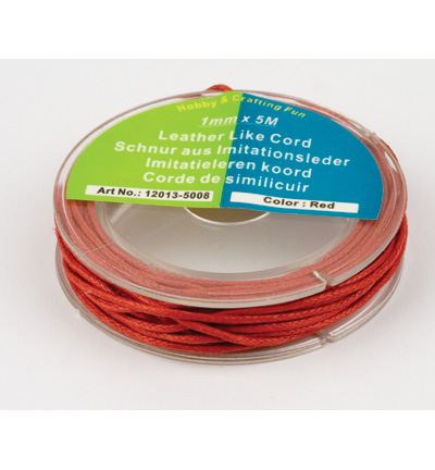 12013-5008 - Hobby Crafting Fun - Leather-like cord round, Red