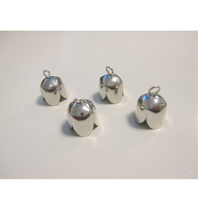 12296-9607 - Hobby Crafting Fun - Brass Bell Cap with Eye, Platinum