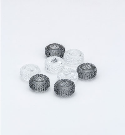 12352-5203 - Hobby Crafting Fun - Resin Beads, Clear/Grey
