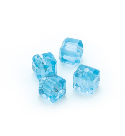 11809-2631 - Hobby Crafting Fun - Square glass beads, Turquoise