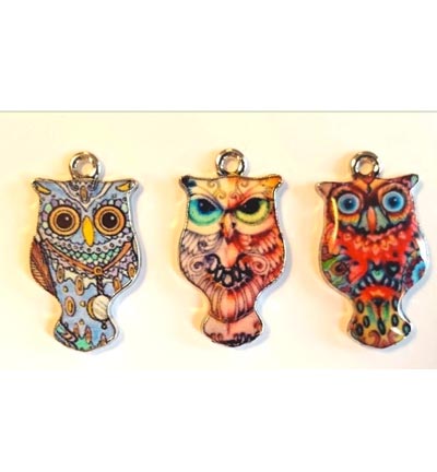 12424-2401 - Hobby Crafting Fun - Metal Charms, Owls