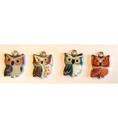 12424-2403 - Hobby Crafting Fun - Metal Charms, Mini Owls