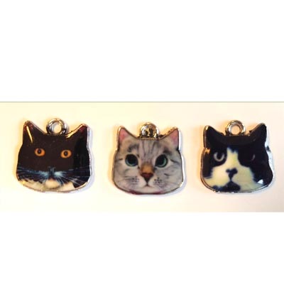 12424-2411 - Hobby Crafting Fun - Metal Charms, Cats