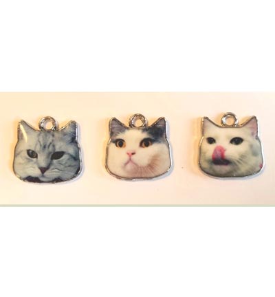 12424-2412 - Hobby Crafting Fun - Metal Charms, Cats