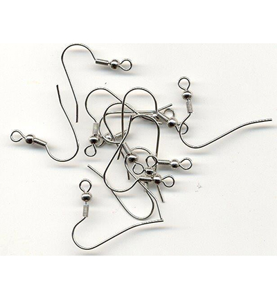 11808-1421 - Hobby Crafting Fun - Ear wire fish hook, Platinum